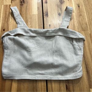 American Eagle Linen Blend Crop Tank Top Beige Size L